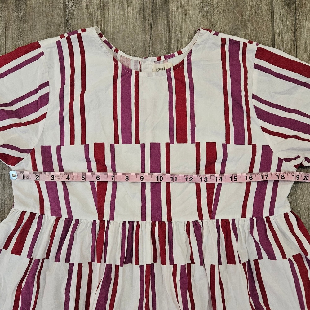 Anthropologie NORBLACK NORWHITE Anwen tiered tunic dress Size SP Striped Cotton - Picture 6 of 11